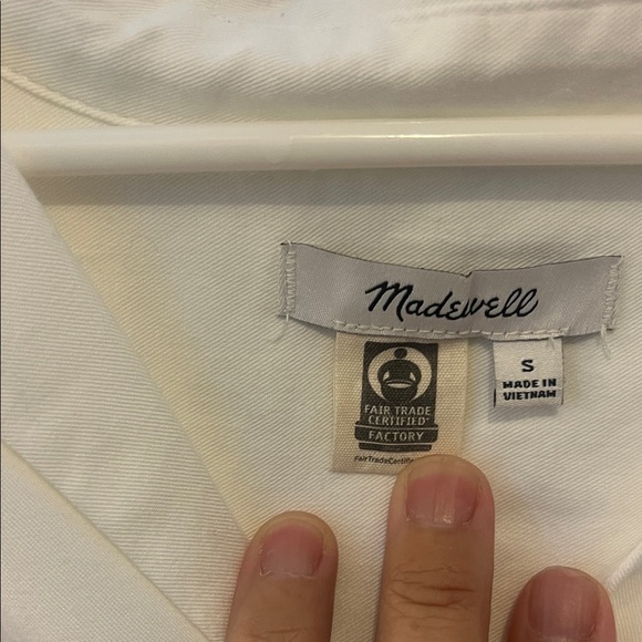 Madewell White Blouse with Rolled Sleeves - Picture 2 of 4